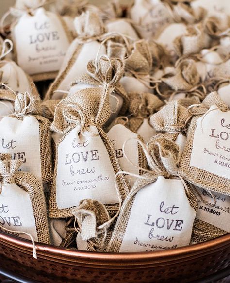 Coffee Wedding Ideas | blog.theknot.com Wedding Souvenirs For Guests, Bodas Boho Chic, Coffee Wedding Favors, Coffee Favors, Tea Wedding Favors, Creative Wedding Favors, Wedding Favors And Gifts, Edible Wedding Favors, Coffee Wedding