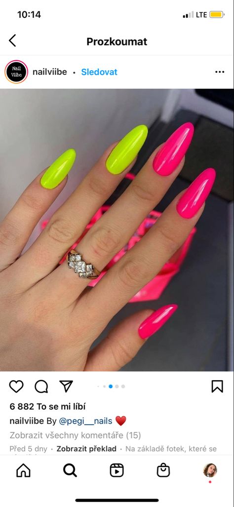 Nails Gucci, Fluorescent Nails, Multicolored Nails, Pink Powder, Modern Nails, Neon Nails, Heart Nails, Classy Nails, Pretty Acrylic Nails