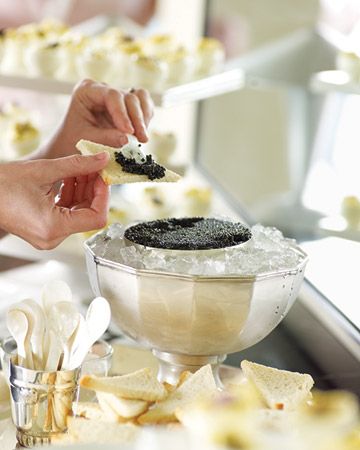 High Street Market: Party At Kevin Sharkey's!  caviar serving idea Martha Stewart Holiday, New Year's Eve Celebrations, White Party, Serving Spoons, Martha Stewart, New Year's, New Years Eve, Party Food, Cocktail Party