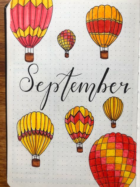 bujo, bullet journal, journal, planner, bujo ideas, bujo fall theme, bujo , bujo inspiration, Fall bujo, bujo ideas for fall, hot air balloon bujo theme, September bujo ideas Bujo Hot Air Balloon Theme, September Bujo, Hot Air Balloon Bullet Journal, Journal 2024, 2024 Ideas, Bullet Journal Design Ideas, Fall Theme, Journal Themes, Journal Design