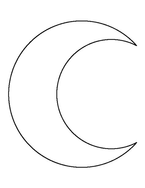 Crescent Moon pattern. Use the printable outline for crafts, creating stencils, scrapbooking, and more. Free PDF template to download and print at http://patternuniverse.com/download/crescent-moon-pattern/ Crescent Moon Shape, Free Traceable Printables, Moon Template, Felt Moon, Free Stencils Printables Templates, Outline Shapes, Printable Outline, Moon Halloween, صفحات التلوين