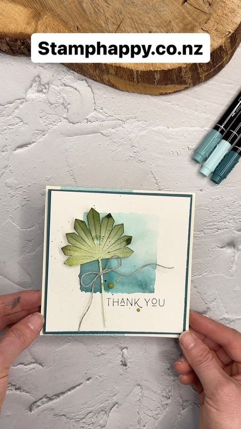 Clean and simple card with a faux water colored background and the Earthen Textures dies | Jacque Williams Stampin Up Independent Demonstrator as Stamp Happy | Alex Blue · Waste My Time Earthen Textures, Colored Background, Texture Packs, Stamping Up Cards, Fun Fold Cards, 1k Views, Get Well Cards, Plant Gifts, Stamping Up