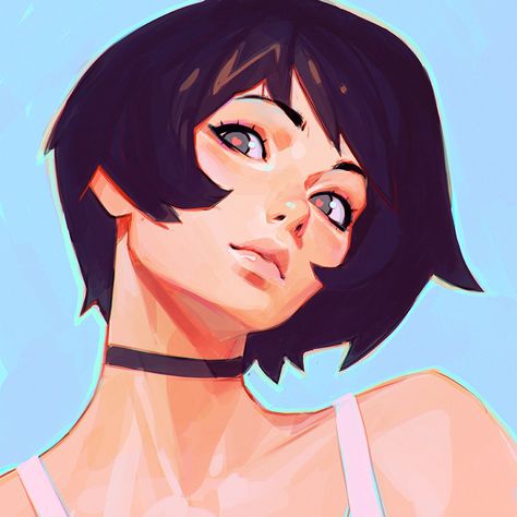 ArtStation - lark, Ilya Kuvshinov Ilya Kuvshinov, 캐릭터 드로잉, Fete Anime, Art And Illustration, Arte Horror, 만화 캐릭터, Painting Process, Art Paint, Portrait Art