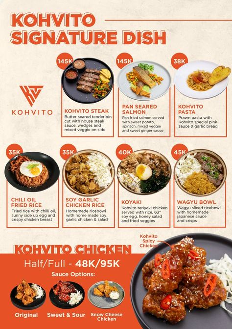 Korean Food Menu Design Ideas, Korean Menu Design Ideas, Dimsum Menu Design Ideas, Korean Food Menu Design, Chicken Menu Design, Korean Menu Design, Menu List Design, Korean Menu, Street Food Business