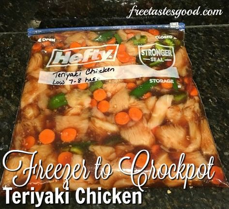 Crockpot Teriyaki Chicken, Crockpot Teriyaki, Teriyaki Chicken Recipe, Teriyaki Chicken Crock Pot, Pollo Teriyaki, Crockpot Chicken Healthy, Chicken Freezer Meals, Freezer Dinners, Slow Cooker Freezer Meals