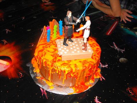 Battle of Mustafar Star wars cake Mustafar Star Wars, Star Wars Cake, Fancy Cakes, Birthday Ideas, Birthday Candles, Star Wars, Candles, Cake, Birthday