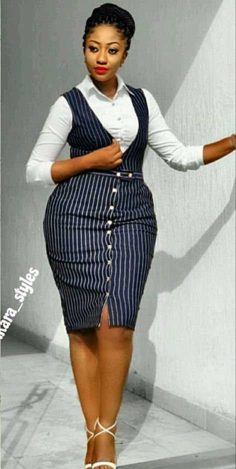 Official Ware For Ladies, Official Kitenge Dresses For Work, Official Ankara Dresses For Work, Office Skirts Classy, Office Wears, Best Casual Dresses, Official Dresses, Fashionable Work Outfit, Corporate Dress