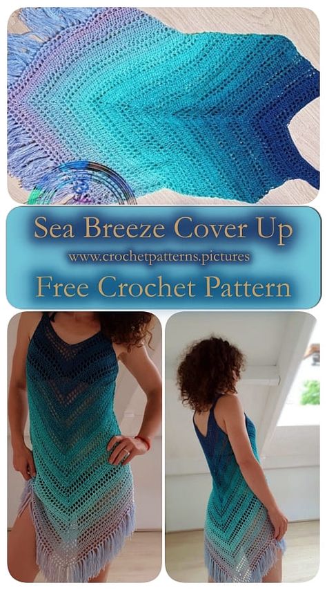 Summer Crochet Dress | Free Pattern | Sea Breeze Cover Up | Free Crochet Patterns Crochet Womens Dress Free Pattern, Crochet Sundress Free Pattern, Crochet Swimsuit Cover Up, Crochet Summer Tops Free Patterns Plus Size, Crochet Coverup Pattern Free, Crochet Swim Cover Up Pattern Free, Crochet Swim Cover Up Pattern, Crochet Swim Cover Up, Crochet Beach Dress Pattern Free