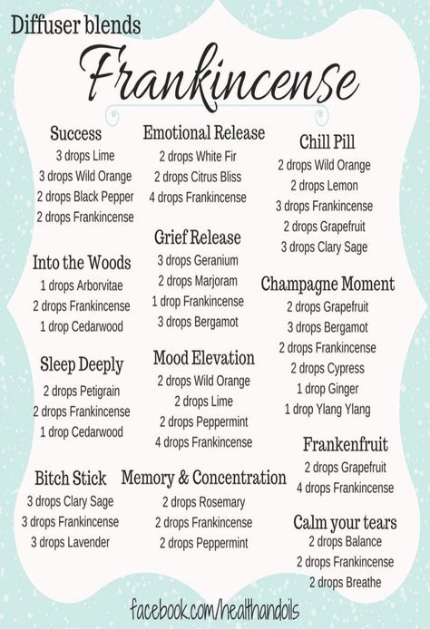 Frankincense Diffuser Blends Frankincense Diffuser Blends, Doterra Diffuser Blends, Doterra Essential Oils Recipes, Essential Oil Diffuser Blends Recipes, Young Living Essential Oils Recipes, Essential Oils Guide, Essential Oils Herbs, Essential Oil Diffuser Recipes, Oil Diffuser Recipes