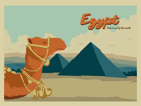 Egypt Postcard Vector Egypt Postcard, Egypt Civilization, Egypt Crafts, Egypt Tourism, Camels Art, Education Logo Design, Ancient Egyptian Gods, Egypt Art, Illustration Art Girl