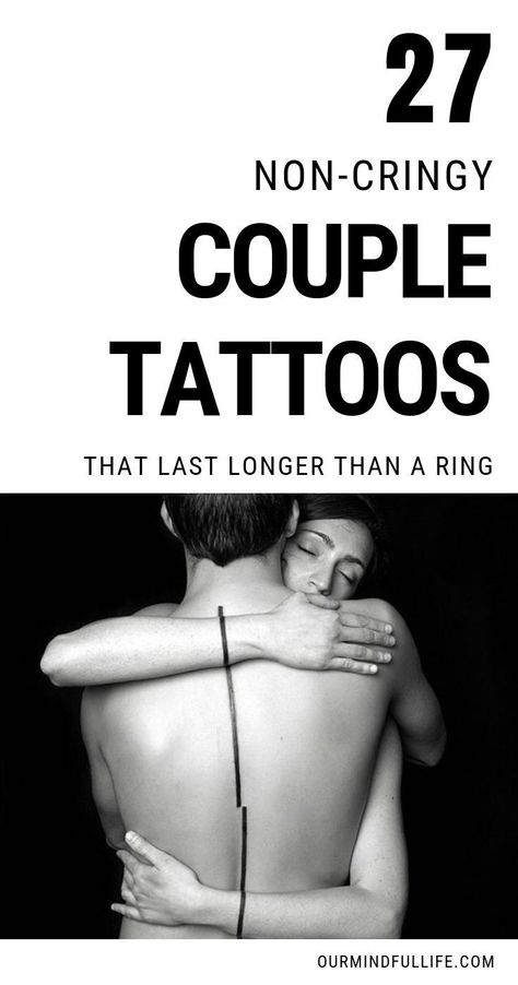 92 Matching Couple Tattoos With Meaning 2024 - Our Mindful Life Tattoos To Represent Your Husband, Power Couple Tattoo Ideas, Power Couple Tattoos, Dark Couple Tattoo Ideas, Connecting Line Tattoo, 20 Year Anniversary Tattoo Ideas, Fun Couple Tattoos, Tattoo For Wife On Husband, Japanese Couple Tattoos