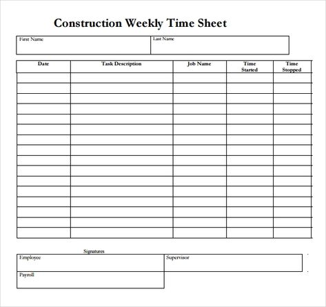 construction weekly time sheet template download Time Sheet Printable, Timesheet Template, Time Sheet, Estimate Template, Khatu Shyam, Job Cards, Make Business Cards, Daily Progress, Project Management Templates