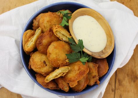 Beer Battered Pickle Chips Hot Pepper Vinegar, Tabasco Peppers, Baked Stuffed Pork Chops, Sawmill Gravy, Pepper Vinegar, Deep Fried Pickles, Country Fried Steak, Crispy Beef, Country Fried