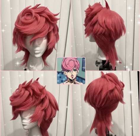 Trish Una Cosplay, Jojo Hairstyles, Trish Cosplay, Short Dyed Hair, Yarn Wig, Wigs Cosplay, Cosplay Hair, Japanese Hairstyle, Doll Wigs