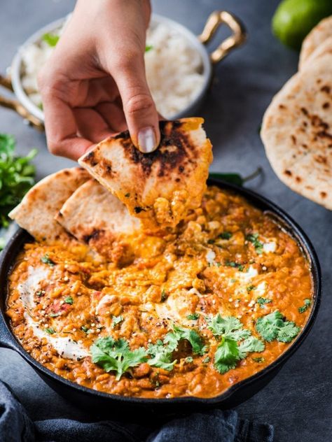 Red Lentil Curry Recipes, Vegan Lentil Curry, Red Lentil Curry, Pantry Recipe, Vegetables Dishes, Lentil Curry Recipes, Pain Naan, Healthier Alternatives, Vegan Lentil