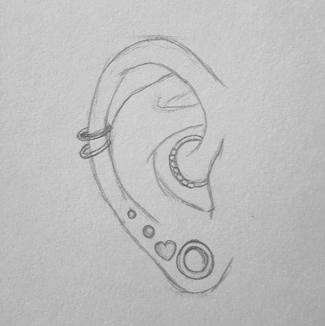 These are the piercings I want. (double helix, daith, multiple lobe, & stretched lobe) Double Helix And Daith, Stretched Lobes, Double Helix, Daith Piercing, Art References, Helix, I Tattoo, Piercings, Art Reference