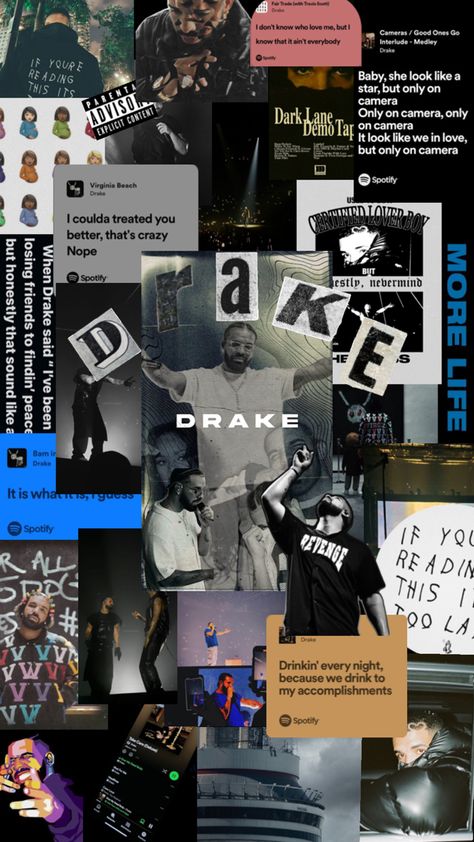 Drake Collage Wallpaper, Drake Collage, Drake Drizzy, Just Juice, Aubrey Drake, Baby Reading, Collage Wallpaper, Losing Friends, My Photo Gallery