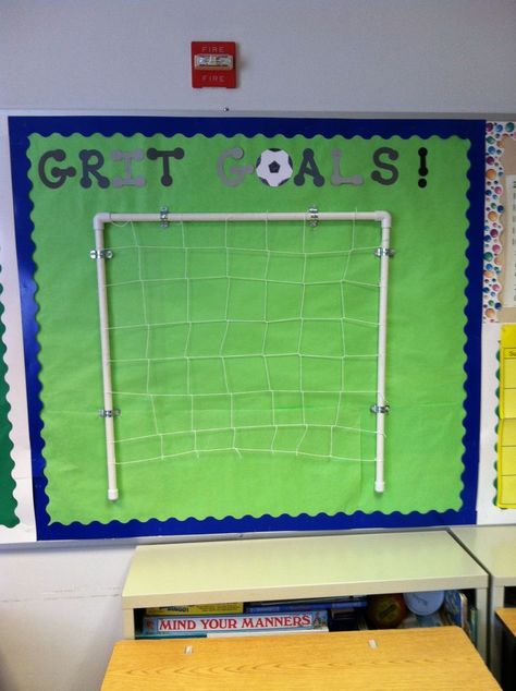 1000+ ideas about Soccer Bulletin Board on Pinterest | Sports ...                                                                                                                                                     More Leasing Goal Board, Soccer Bulletin Board, Teamwork Bulletin Boards, Goals Board Ideas, Team Bulletin Board, Letters Flashcards, Goals Bulletin Board, School Wide Themes, Back To School Displays