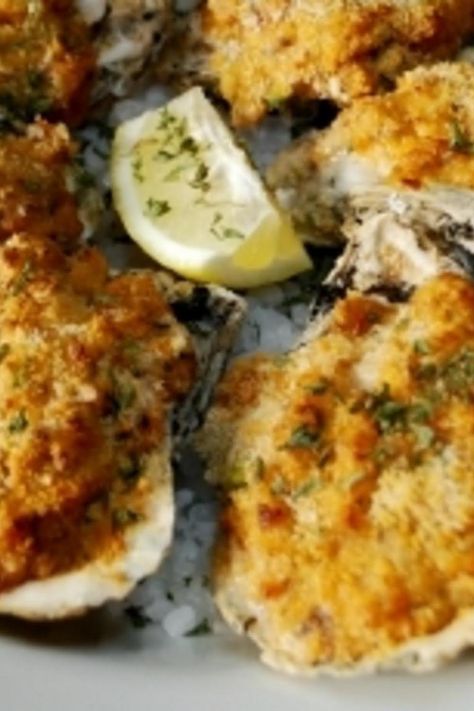 Bienville Sauce, Breaded Oysters, John Besh Recipes, Oysters Bienville, Oyster Dishes, Baked Oyster Recipes, Crab Bake, Broiled Oysters, Creole Dishes