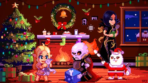 Pixel Jeff, Happy New Year Video, New Year Video, Christmas Live Wallpaper, Merry X'mas, Xmas Theme, Merry Christmas Wallpaper, Pixel Animation, Arte 8 Bits