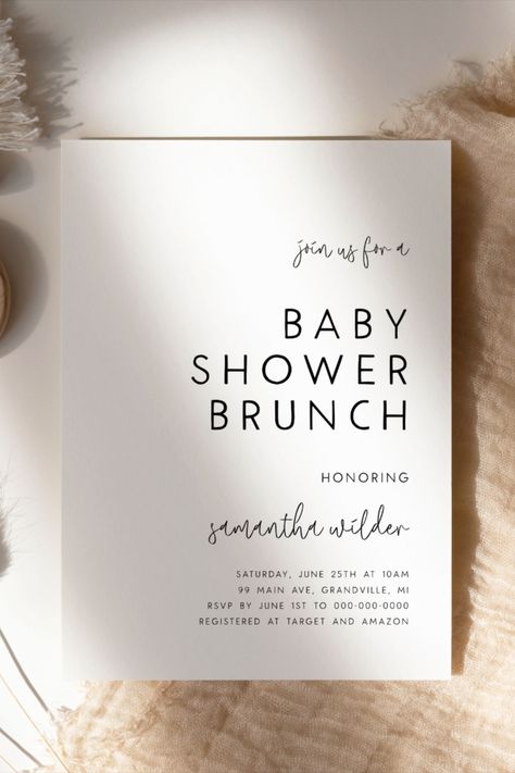 Subtle Baby Shower Theme, Minimalistic Baby Shower Ideas, Intimate Baby Shower Brunch, Neutral Boy Baby Shower Ideas, 2024 Baby Shower Ideas, Baby Brunch Shower Ideas, At Home Baby Shower Ideas, Minimalist Baby Shower Ideas, Baby Shower Brunch Invitations