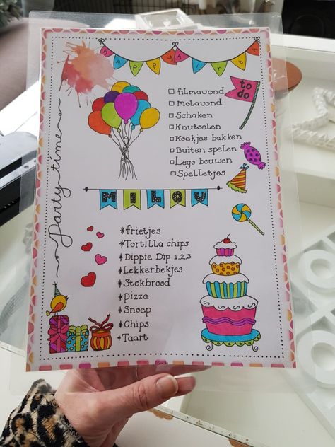 Diary Birthday Ideas, Birthday Diary Ideas, Birthday To Do List, Dairy Design Ideas, Doodling Designs, February Bujo, Dairy Writing, Birthday Journal, Cover Page For Project