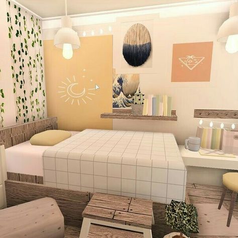 Bloxburg Dorm Ideas, Bloxburg Bedroom Ideas, Bloxburg Rooms, Bloxburg Bedroom, Bloxburg Hacks, Blox Burg, Roblox House, Blocksburg Room Ideas￼, Tiny House Bedroom