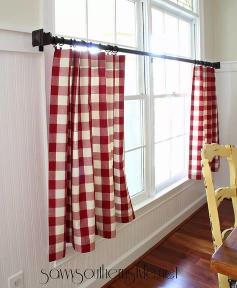 Sew Curtains, Curtain Tutorial, No Sew Curtains, French Country Kitchens, Savvy Southern Style, French Country Design, Sewing 101, Kitchen Window Treatments, Sewing Stitches