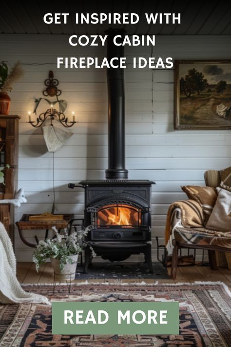 Cozy cabin interior with lit fireplace, warm lighting, and comfortable furnishings, promoting fireplace design ideas. Cozy Cabin Fireplace, Cabin Fireplace Ideas, Faux Fireplace Ideas, Cabin Vibes, Cabin Fireplace, Fireplace Logs, Fluffy Towels, Bedroom Fireplace, Mantle Piece