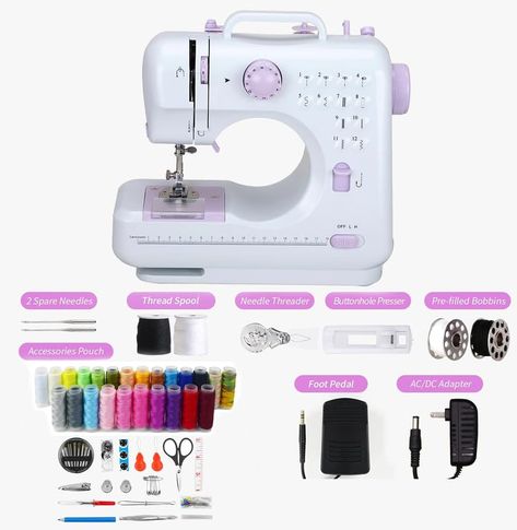 PRICES MAY VARY. Size And Weight Of Sewing Machine Net Weight Of Sewing Machine: 2.4kg, Size: 12.2*5.9*11.8 Inches, Suitable For Household Use, Such As Remodeling Clothing, Hand-Made, Sewing Home Decoration And Other Sewing Needs. Sewing Machine Dual Power And Dual Switch Our Sewing Machine Can Be Controlled By Foot Switch And Button Switch, Whether You Are A Beginner Or A Sewing Enthusiast, You Can Easily Operate It, Ac Adapter And 4 Aa Batteries Two Power Modes, Battery Mode Is Suitable For Yo Sewing Machine For Beginners, Sewing Machine Beginner, Mini Sewing Machine, Declutter Your Home, Stitch 2, User Guide, Aa Batteries, Amazon Art, Sewing Stores