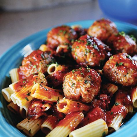 Rigatoni and Meatballs by Ree Drummond Rigatoni And Meatballs, Sunday Gravy, Canning Whole Tomatoes, The Sopranos, Pioneer Woman Recipes, Gravy Recipe, Ree Drummond, Rigatoni, Pizza Toppings