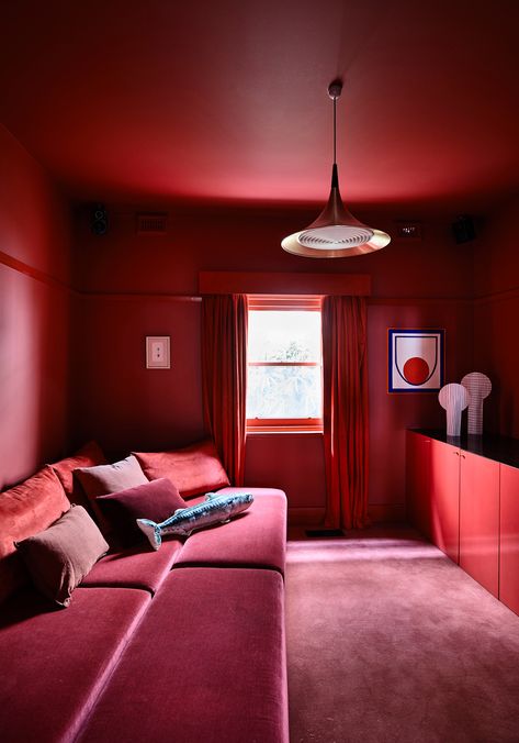 Design Files awards recognise Aussie interior talent - The Interiors Addict Feminine Design Interiors, Monochromatic Interior, Monochromatic Room, Red Rooms, St Kilda, Interior Designing, Kelly Wearstler, Red Walls, Contemporary Interior Design