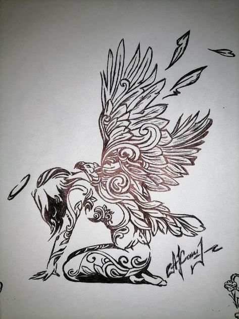 Phoenix And Woman Tattoo, Still I Rise Phoenix Tattoo Ideas, Phoenix Rising Tattoo Feminine, Rising Phoenix Tattoo Feminine Back, Small Guardian Angel Tattoos, Phoenix Tattoo Sleeve, Atrapasueños Tattoo, Fairy Wing Tattoos, Fenix Tattoo