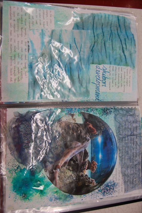 Elizabeth Griffiths DHSFG Water Gcse Art, Textiles Water Title Page, Gcse Art Sea Life, Coastal Gcse Art, Gcse Textiles Sketchbook Water, A Level Art Sketchbook Layout, Water Textiles Sketchbook, Land Sea And Sky Gcse Art, A Level Textiles Sketchbook