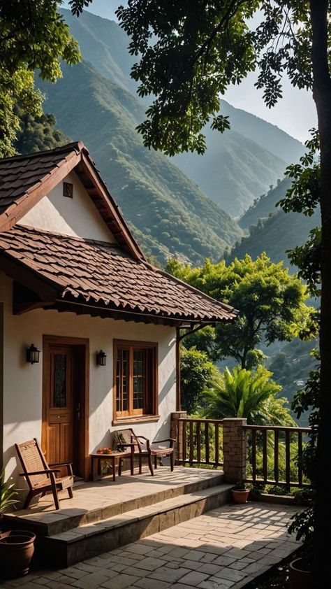 Small House Design Kerala, Cozy Back Porch, Small Front Porch Ideas, Small Front Porch, Mud House, House Facade, Back Porch Ideas Covered, House Arch Design, Minimal House Design