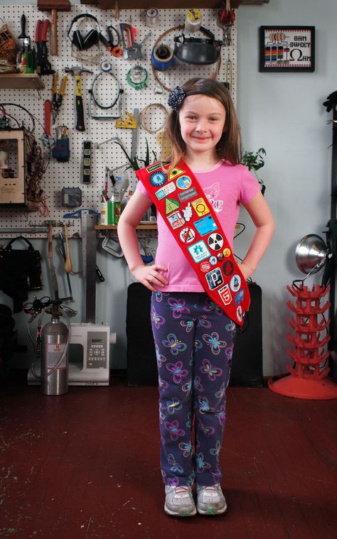 Sew Together | Skill Badge Sash | Adafruit Learning System Boy Scout Sash, Brownie Sash, Awana Cubbies, Girl Scout Sash, Brownie Girl Scout, Girl Scout Badges, Daisy Scouts, Scout Badges, Girl Scout Ideas