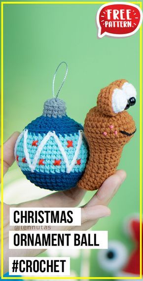 crochet Christmas Ornament Ball free pattern - FREE Crochet Christmas Pattern for Beginners. Click to Get the Pattern #Christmas #crochetpattern #crochet via @shareapattern.com Crochet Snail, Crochet Christmas Ornaments Free, Crochet Ornament Patterns, Christmas Crochet Patterns Free, Crochet Ball, Crochet Xmas, Crochet Christmas Decorations, Crochet Ornaments, Ornament Pattern