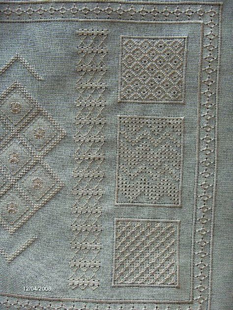 Threads Through Time: 1711 MSI SAMPLER; PULLED THREAD/WHITEWORK SAMPLER Macrame Wall Hanging Diy, Drawn Thread, Hand Embroidery Flowers, Wall Hanging Diy, Quilt Stitching, Thread Embroidery, Hand Embroidery Stitches, Thread Work, White Embroidery