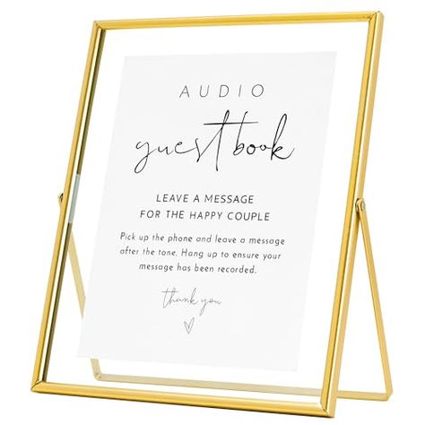 Audio Guest Book, Floating Frames, Guest Book Table, Book Table, Gold Sign, Sign Holder, Printing Paper, Party Table Decorations, Glass Pictures