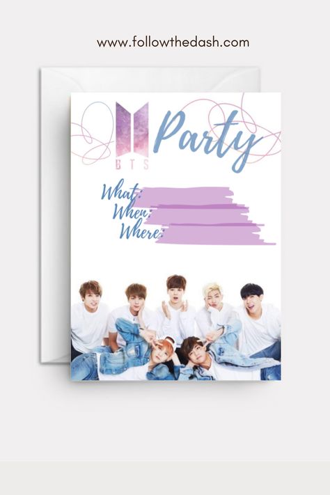 Bts Party, Bts Birthday, Free Invitation Cards, Boy Party Invitations, Birthday Invitation Card Template, Pc Template, Bts Happy Birthday, Invitation Card Birthday, Happy Birthday Template