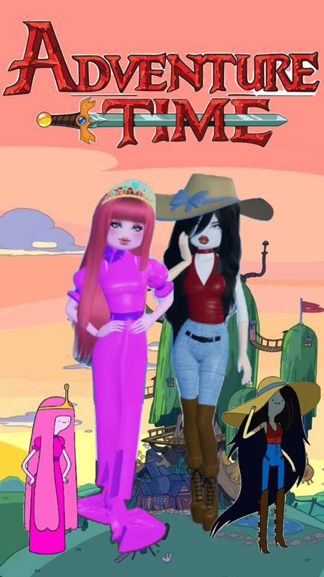 #dresstoimpress #adventuretime #fictionalcharacter #2010stvshow Princess Bubblegum Outfits, Bubblegum And Marceline, Marceline The Vampire Queen, Vampire Queen, Princess Bubblegum, Dress To Impress Outfits, Roblox Outfit, Fitness Inspo, The Vampire