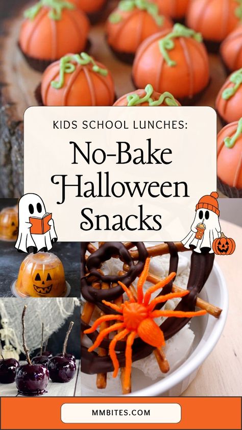 Short on time? Try these no-bake Halloween snacks treats ideas for kids' school! Perfect for last-minute lunchbox treats or classroom parties. Fun, festive, and oh-so-easy to whip up, these snacks will be an instant hit! Halloween Snacks For Kids School, Snacks For Kids School, Bake Halloween, Kids School Lunches, Monster Ice Cream, Halloween Snacks For Kids, Finger Cookies, Pinwheel Cookies, Lunchbox Treats