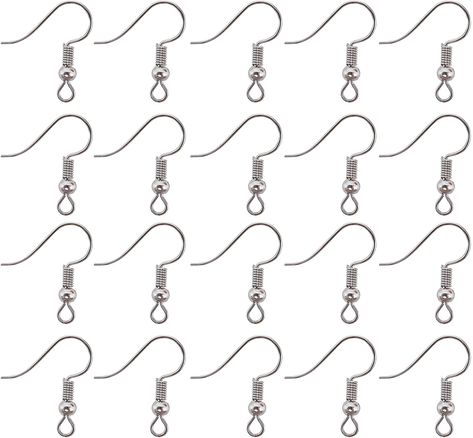 TOAOB 100pcs Earring Hooks Hypo Allergenic French Ear Wires with Ball and Coil 18mm Nickel Free Fish Hook Earrings Making Supplies Jewelry Findings-- Be sure to check out this awesome product. (This is an affiliate link) #leathercraftsaccessories Earring Making Supplies, Earrings Making, Xmas List, Earring Making, Color Techniques, Leather Crafts, Fish Hook Earrings, Craft Accessories, Beautiful Curves