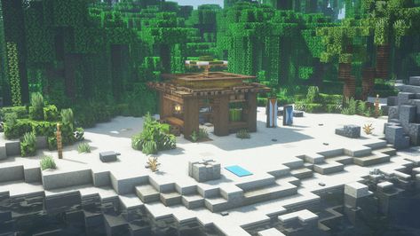 minecraft beach hut Minecraft Beach Hut, Minecraft Beach Ideas, Minecraft Fishing Hut, Beach Minecraft, Minecraft Beach, Beach Hut, Surfboard, Minecraft, Pins