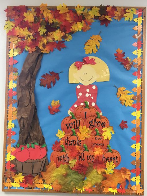 My classroom’s Fall themed spiritual board Classroom Fall Tree, Fall Bulliten Boards For Daycare, Fall Bulitan Board, Fall Tree Bulletin Board, Tree Fall Class Door, Bird Bulletin Boards, Fall Church Bulletin Boards, Fall Classroom Door, Halloween Classroom Decorations