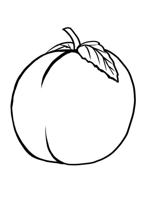 Printable Peach Coloring Pages For Kids Peach Coloring Page, Orange Coloring Page Preschool, Peach Outline, Fruit Printables Free Coloring Pages, Summer Fruit Coloring Pages, Charmed Characters, Toddler Coloring Book, Fruit Coloring Pages, Kid Coloring Page