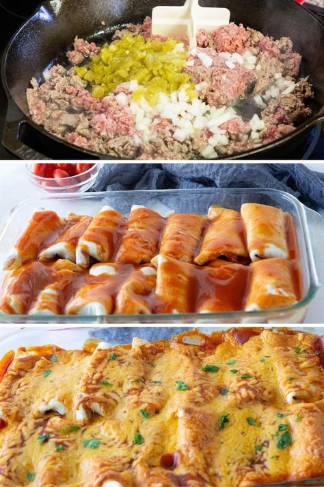 Flour Tortilla Enchiladas Beef, Beef And Potato Enchiladas, Simple Beef Enchiladas, Make Ahead Beef Enchiladas, Red Sauce Enchiladas Beef, Velveeta Enchiladas Beef, Flour Enchiladas Beef, Freezer Beef Enchiladas, Ground Beef Enchiladas With Red Sauce Flour Tortillas