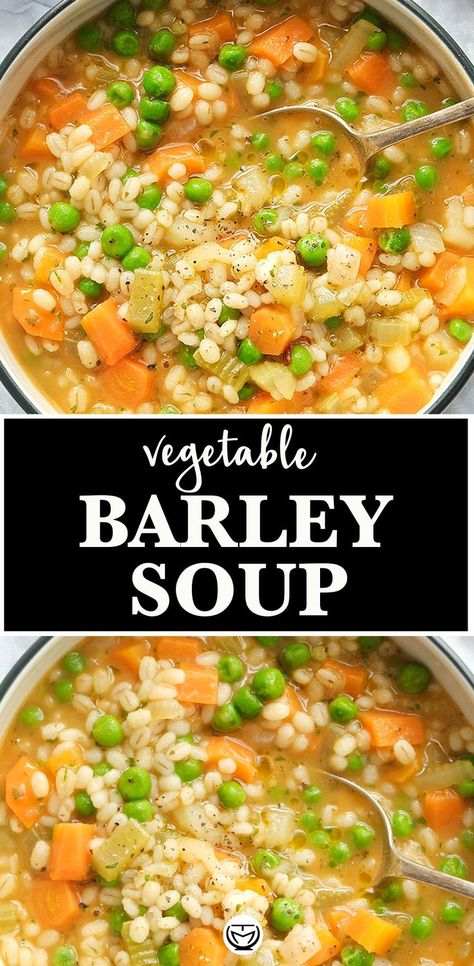 Vegetable Barley Soup, Barley Recipe, Vegetarian Soup Recipes, Barley Soup, Vegetable Soup Recipes, Delicious Vegetables, Vegetarian Soup, Easy Soups, Easy Soup Recipes