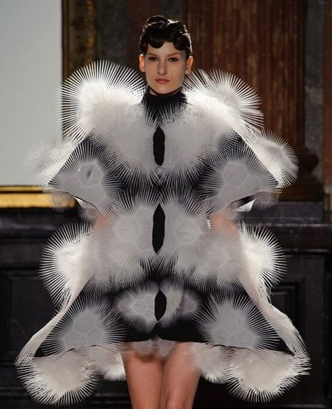 iris van herpen, s/s 2013. Iris Van Herpen Couture, Sculpture Fashion, 3d Printing Fashion, Sculptural Fashion, Collection Couture, Iris Van Herpen, 3d Fashion, Moda Paris, Spring Couture