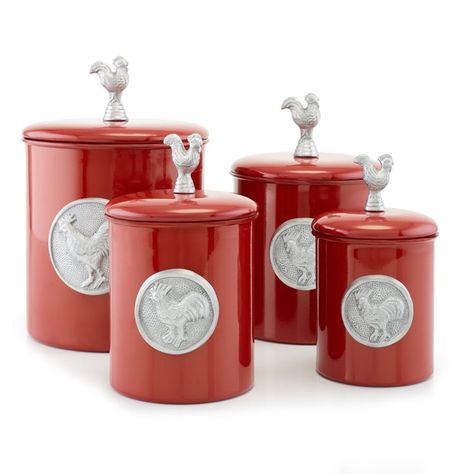 Kitchen Canisters On Counter Display, Kitchen Canisters On Counter, Red Kitchen Canisters, Stainless Steel Canister Set, Farmhouse Kitchen Canisters, Ceramic Kitchen Canister Sets, Rooster Canisters, Glass Kitchen Canisters, Ceramic Kitchen Canisters